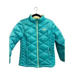 The North Face 550 Goose Down Filled Puffer Jacket  L or XL mint green GUC